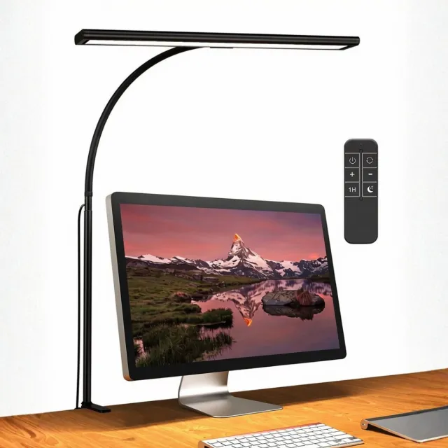VELZINO® Daglicht Bureaulamp - Tafellamp - Daglichtlamp - Lichttherapie - Dimbaar - 3 Kleuren - Met Klem Zwart