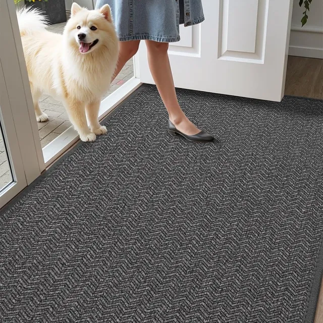 Ibenzoa Zachte en Wasbare Deurmat voor Binnengebruik met Antislip Onderzijde, 60 x 120 cm, Donkergrijs