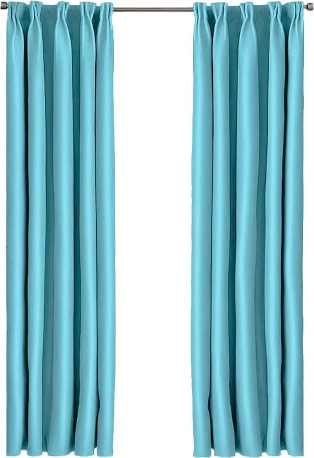 Larson Luxe effen blackout gordijn - met haken - 3m x 2.5m - Turquoise