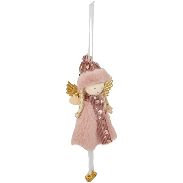 Feeric lights & Christmas Roze, met bont beklede feeënversiering voor in de kerstboom, 8 cm Modèle A