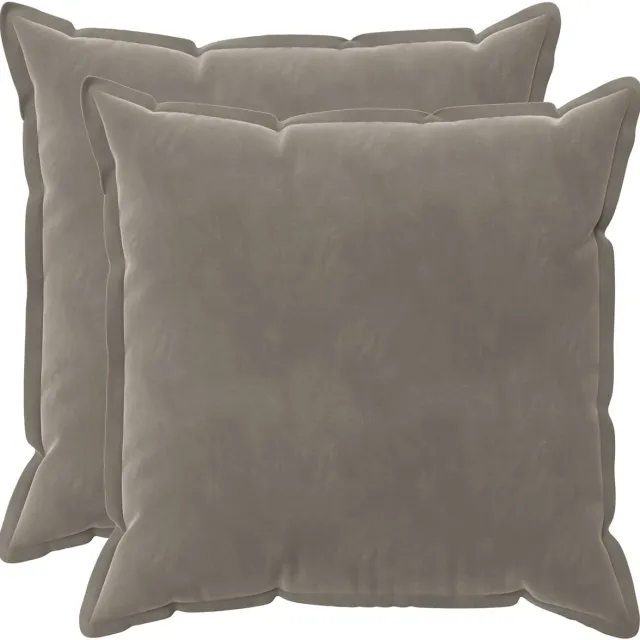 vidaXL Dekenkussen - 2 - st - HOUTEN - Lichtgrijs - 55 - x - 55 - cm - fluweel