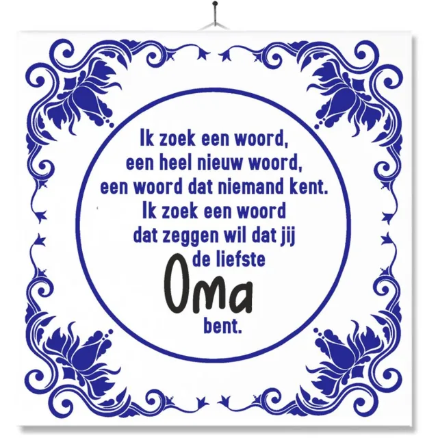 MC Living Tegel Met Opdruk | Grappig | Humor | Verjaardag kado | Toilet WC | Jij de liefste Oma bent Multi-Color