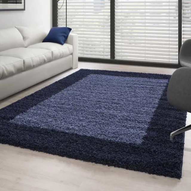 TapisTrend Harig tapijt Donkerblauw en blauw Hoogpolig vloerkleed, design 2