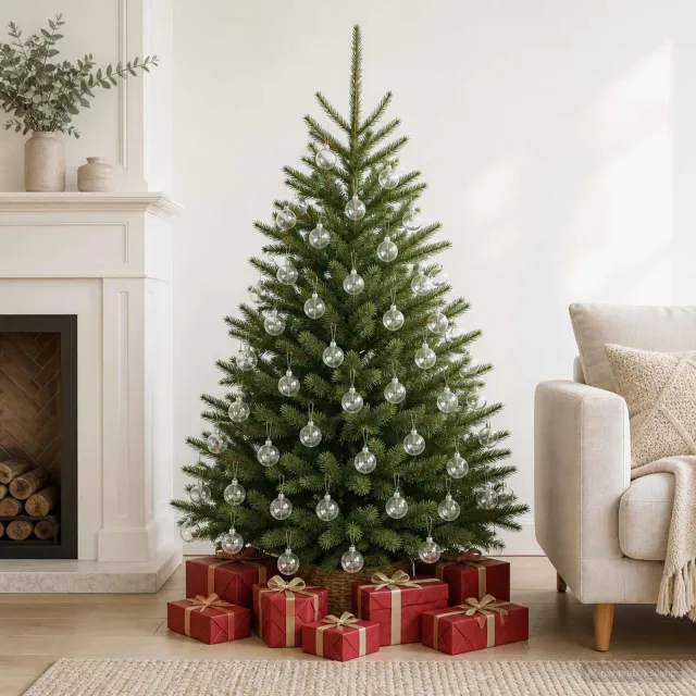 vidaXL Kerstballen set 25 st Transparant Dia. 8 cm Kunststof Transparent