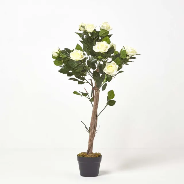 Homescapes Kunstboom Wit 'Rose Tree', 90 cm