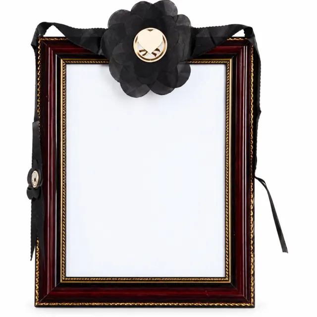 SWGOTA Rechthoekige wandfotolijst voor foto van 17,8 x 12,7 cm met bloemdecoratie in zwart en bordeauxrood zwart bordeauxrood