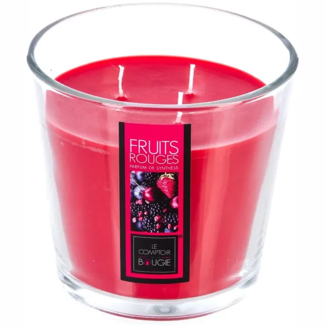 Atmosphera geurkaars - rood fruit geur - 40 branduren - rood - in glas - aroma/geurkaars