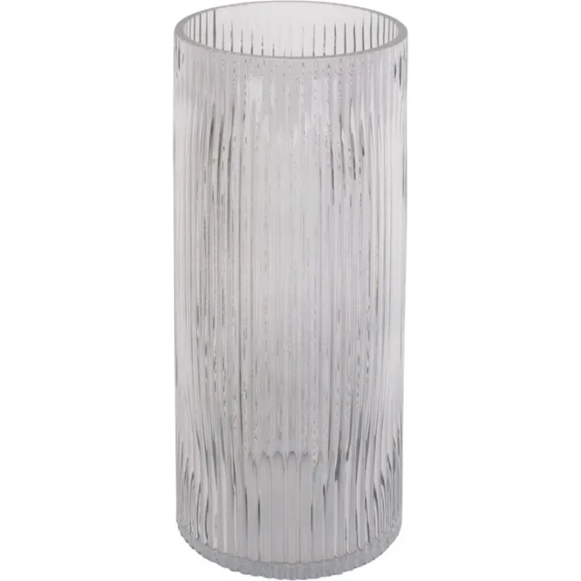 Present Time Vaas Allure Straight - Large - Glas Donkergrijs - Ø12x30cm - Modern