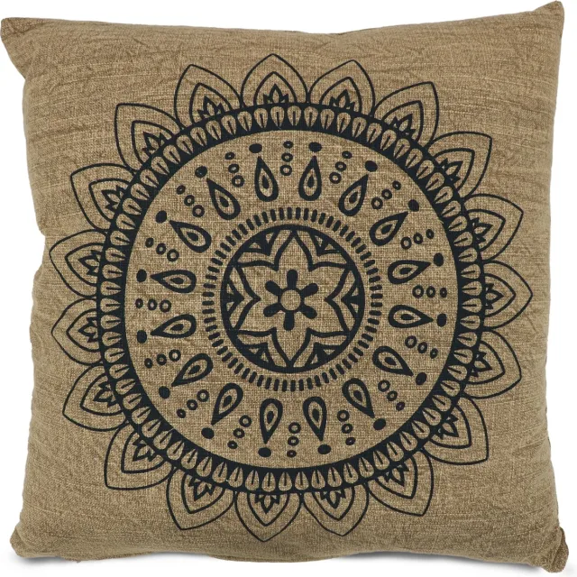 Sizo kussen Mandala 45 x 45 cm - Sand/Naturel - Inclusief vulling