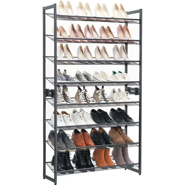 Viking Choice Schoenenrek - metaal - 8 schappen - 92,5x30,7x163,5 cm - grijs