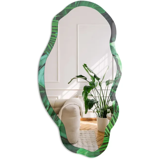 Coloray De Rust Van De Jungle Spiegel - Groen Rechthoekige Spiegel Voor Interieur - Organische Spiegel - Woonkamer - Modern - 45x90 cm - Totale afmeting 52x97 cm Jungle Peace, Groen