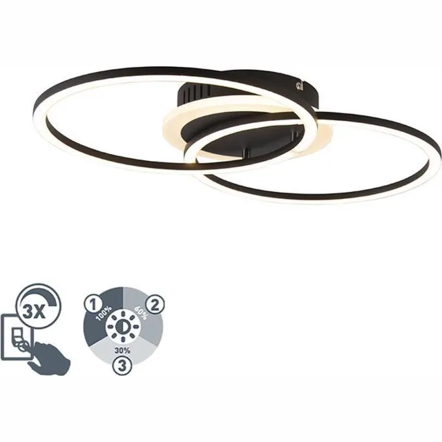 RL LIVE YOUR LIGHT REALITY VENIDA - Plafondlamp - Zwart mat - incl. 1x SMD 25 W - OSRAM lichtbron - Licht apart schakelbaar - Geschikt voor vaste montage of stekker