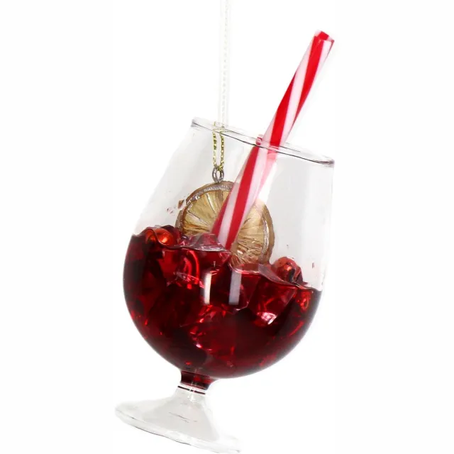 HD Collection Ornament Kerstbal – Cocktail Zoet – Glas – Rood – 11,5 cm – Luxe Kersthanger
