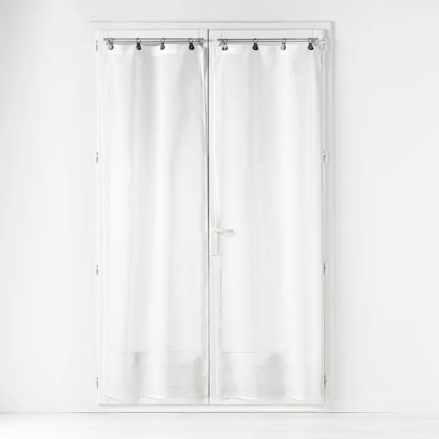 Douceur d intérieur Douceur d'intérieur - Vitrages van effen voile LINKA, 70 x 200 cm Wit