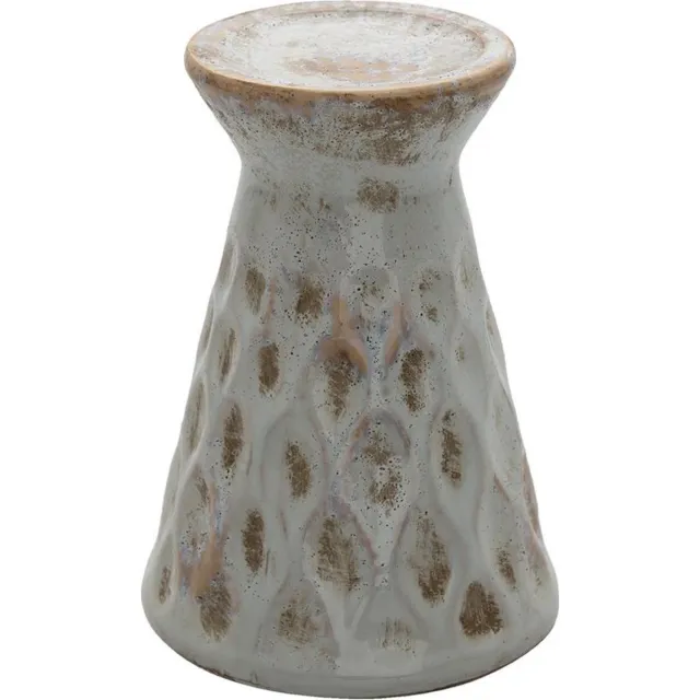 Clayre & Eef Kandelaar Ø 14x21 cm Grijs Keramiek