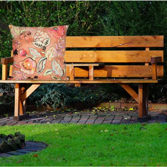 Anna's Collection Sierkussen voor binnen en buiten - wild flowers - terracotta - 60 x 60 cm - tuinkussen Terracotta bruin