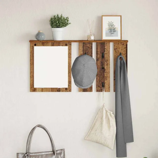 vidaXL Wandgemonteerde kapstok Oud hout 85 x 10 x 45 cm Bruin