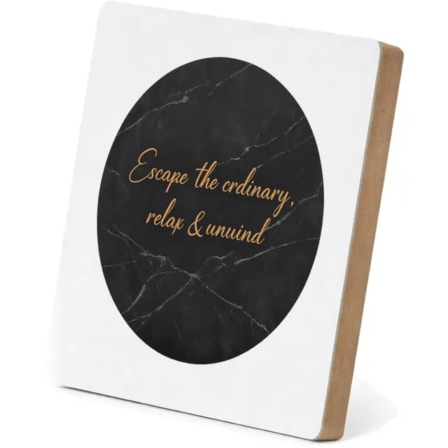 Mr Cadeautjes MDF staande fotolijst 15,2 x 15,2 - design Minimalistische wellness-tekst op een rustige natuurachtergr | cadeau Wit