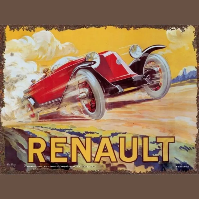 Renault Metalen Bord 30x40 Renault Aquarelle multikleur