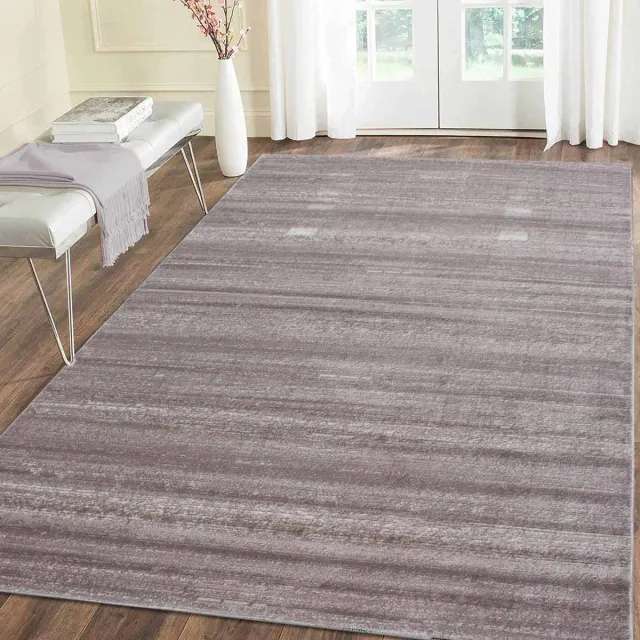 flycarpets Marlon Vloerkleed Effen Gestreept - Beige - Laagpolig - Voor in de woonkamer