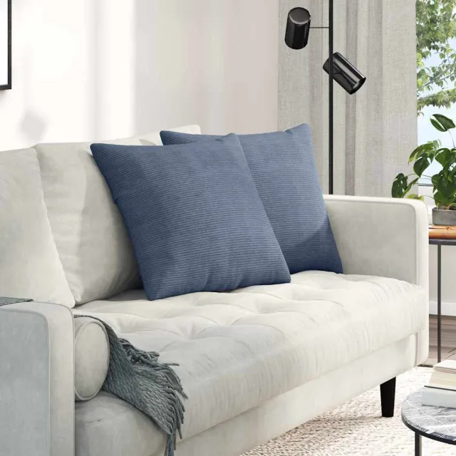 vidaXL Sofa Kussens 2 st Stof Jeans Blauw 50 x 50 cm