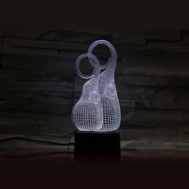 MC Living 3D Led Lamp Met Gravering - RGB 7 Kleuren - Art