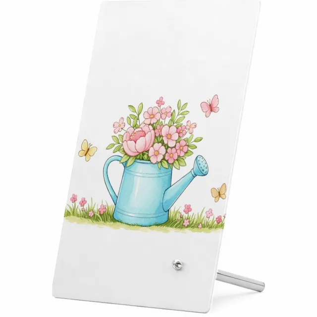 Mr Cadeautjes Glasframe 11 x 16 - design Een vrolijke seizoensgroet met een centraal object dat groei | cadeau Wit