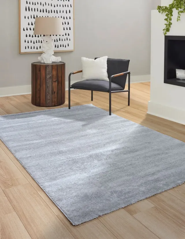 flycarpets Bolana Modern Effen Vloerkleed - Lichtgrijs / Zilver - 120x170 cm