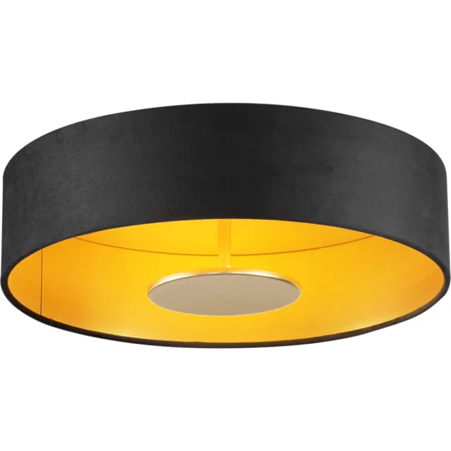 QAZQA bredow - Moderne LED Plafondlamp - 1 lichts - Ø 40 cm - Zwart Goud - Woonkamer | Slaapkamer | Keuken