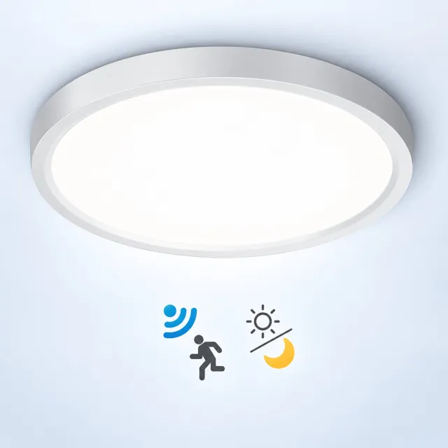 LOVHAUS LED Plafondlamp met Bewegingssensor en Schemersensor - 23 cm - 18W 1800 lm - 4000K Wit