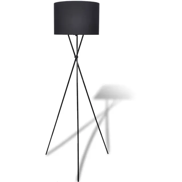 vidaXL Lampenkap voor vloerlamp met hoge standaard zwart