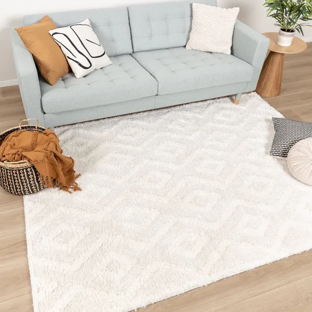 Fraai Scandinavisch vloerkleed - Lova Diamond Crème - 200x290cm