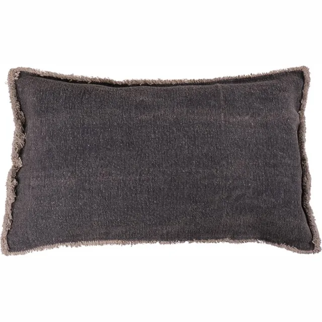 Linen & More Heavy Stonewash Jeans Kussen | 30 X 50 | Sierkussen Voor Woonkamer Of Slaapkamer Grijs