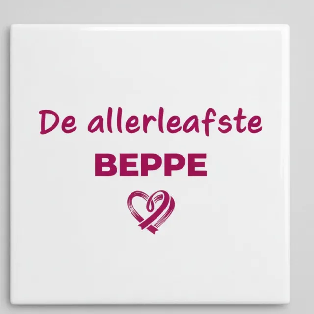Nevolis “De allerleafste Beppe” Friese Oma Tegel – Hartverwarmend Cadeau voor Grootmoeder – Keramische Tegel 15×15 cm Multi Color