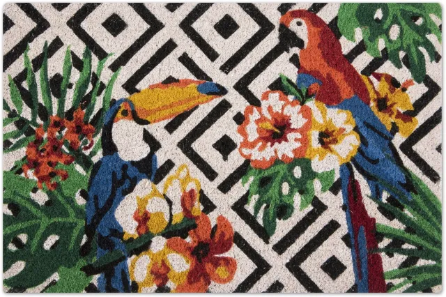 Excelsa Deurmat Excelsa Tropical Chic Kokos Veelkleurig 60x40x1,5 cm