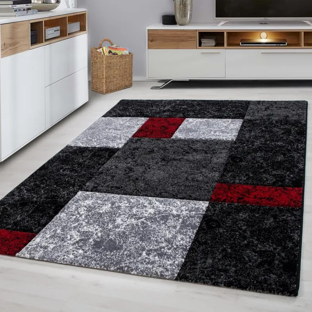 Muratap Basic Collection Modern Vloerkleed Rood / Grijs Laagpolig- 80x300 CM