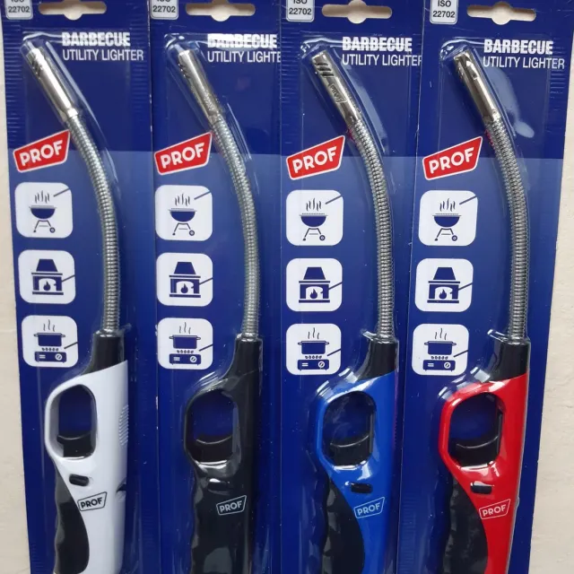 zeldzaamgoed.nl ® Waxinelicht Gasaansteker - 1 Aansteker - Gasaansteker - Navulbaar - Piëzo ontsteking - Aluminium flexibel uiteinde - navulbaar - 28 cm lang Wit, Zwart, Blauw of Rood