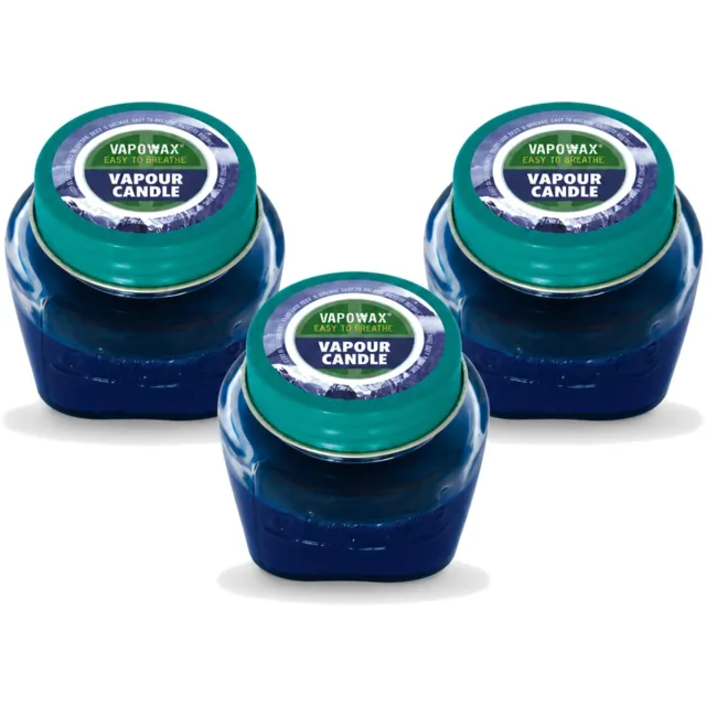 Airpure 3 x Airpure - Kaars Tegen Verkoudheid - Geurkaars - Verlichting bij Verkoudheid - 28,5 g - Voordeelverpakking - 3 stuks blauw