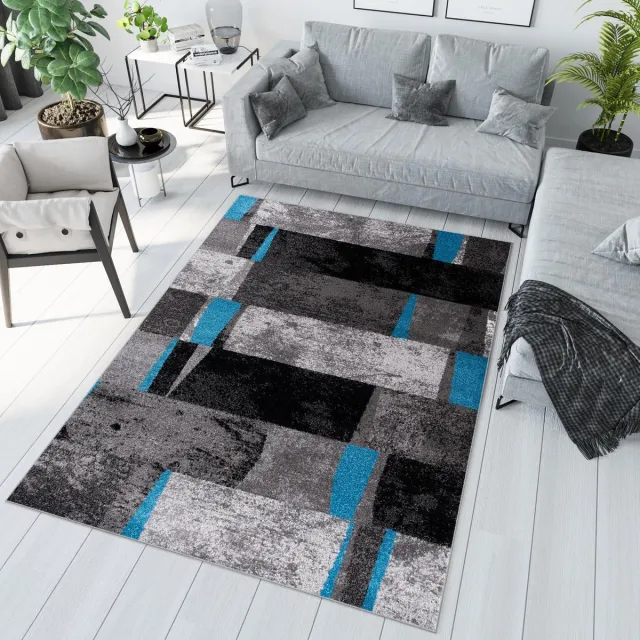 Tapiso Jawa Vloerkleed Antraciet Blauw Karpetten Tapijt Grijs Blauw 5