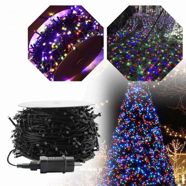 Aufun 30m LED-lichtketting Lichtwand Lichtgordijn 8 Lichtmodi IP44 Binnen/buiten voor Kamerdecoratie,Kerstmis,Halloween (300 LED's,meerkleurig)