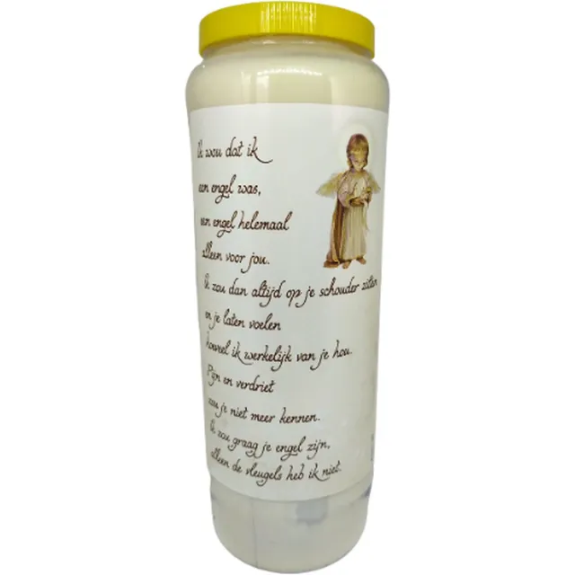 noveenkaars Ik wou dat ik een engel was – Noveenkaars – 9 dagen brander (5 stuks) wit