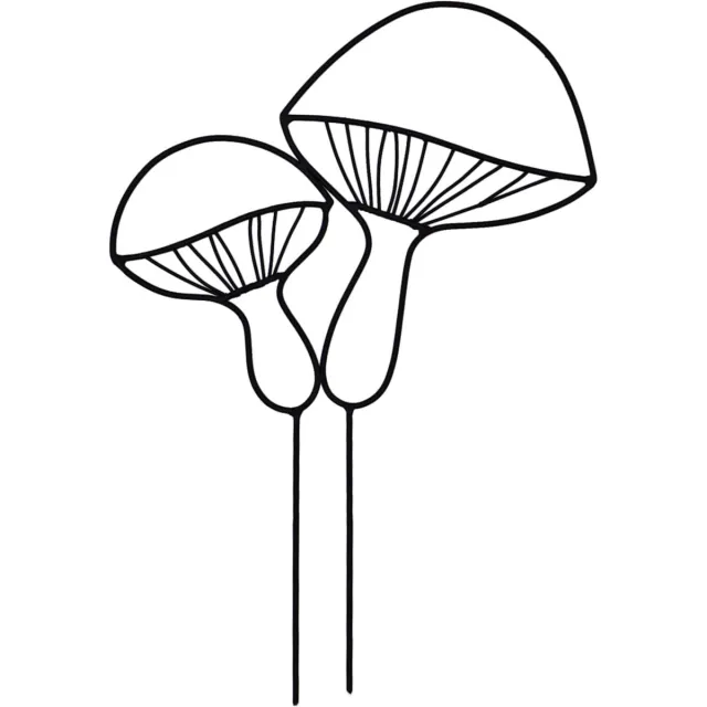 UNUS Plantensteker paddenstoelen zwart set van 2