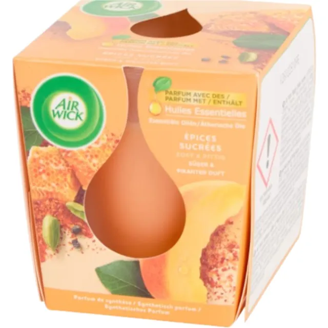 Air Wick Geurkaars Zoete Kruiden – Ø 7 x 8 cm | Warme & Gezellige Geurervaring oranje