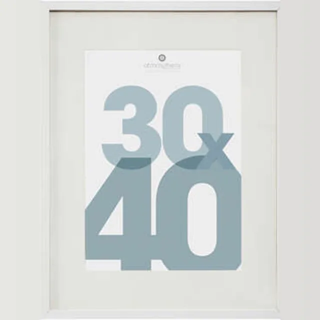 Atmosphera Fotolijstje Manu - met passe partout - voor een foto van 30 x 40 cm - wit - MDF/Glas - Klassieker