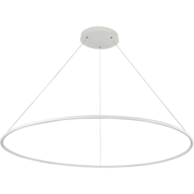 Fantasia Annu LED ringhanglamp Ø120 cm, 64W, 2240 lumen, 3000K warm wit, dimbaar, wit metaal/plexi