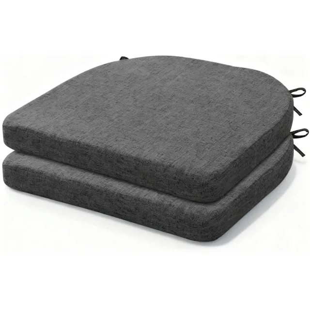 Unyqoos Set van twee comfortabele zitkussens 40x40 cm voor diverse stoelen en ruimtes donkergrijs