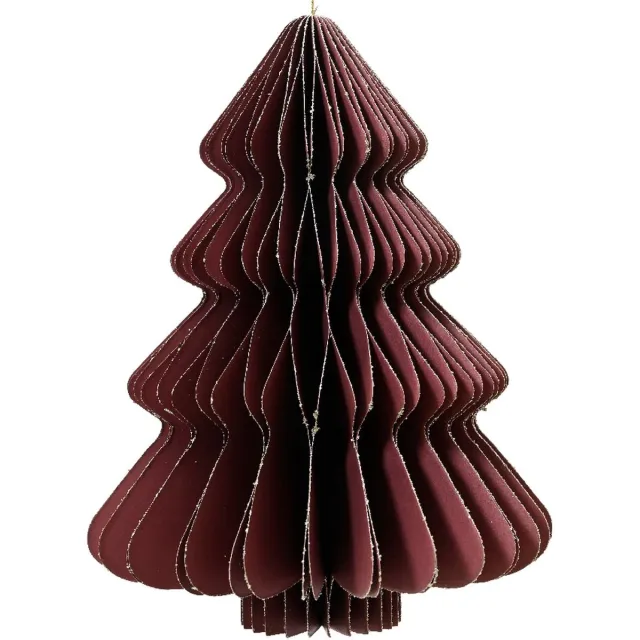 Kaemingk Kersthanger kerstboom maroon glitter 15 cm