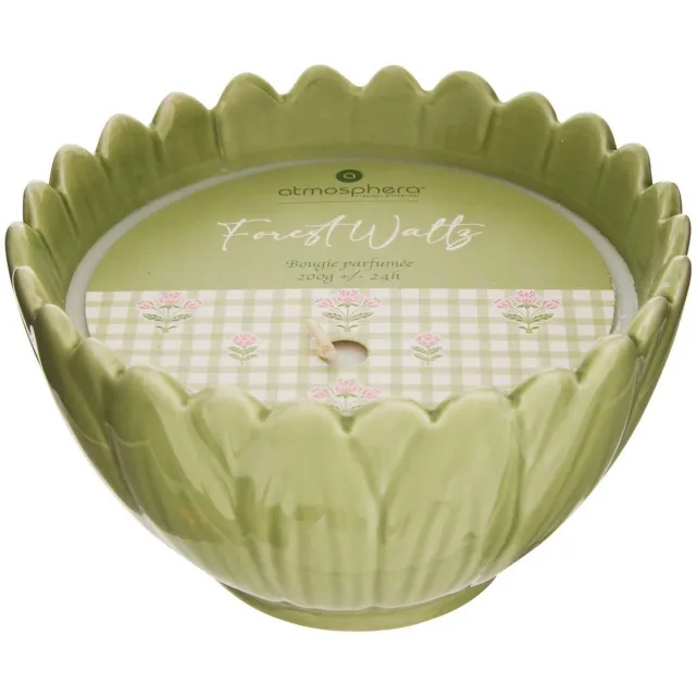 Atmosphera Créateur d'intérieur® Geurkaars met 2 lonten in keramische pot FLEUR DE ROSE