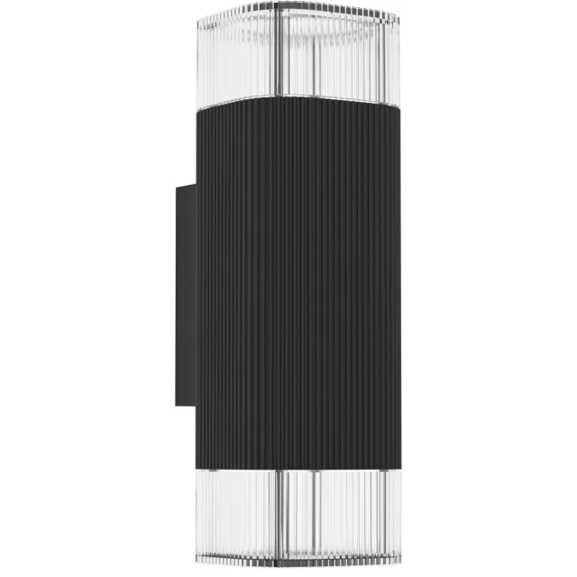 EGLO Castelnuovo Wandlamp Buiten - GU10 - 24 cm - Zwart/Helder Zwart;Transparant;