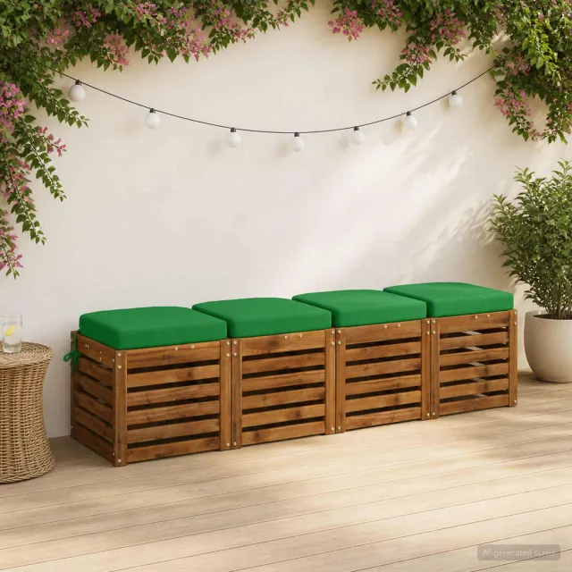 vidaXL 4-delige Zitkussens SOEST 4 st 100% Polyester Groen